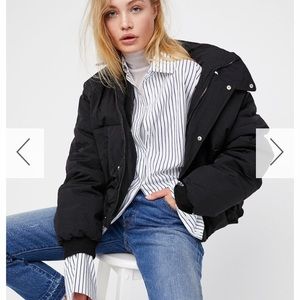 Black cold rush free people puffer jacket